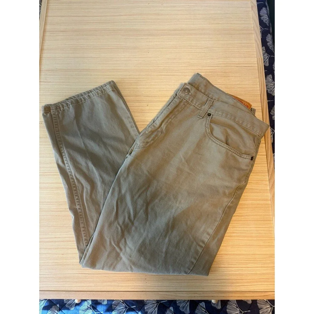 Levi’s 559 Jeans Mens 38x30 Khaki Tan Beige Straight Leg 5 Pocket Pants